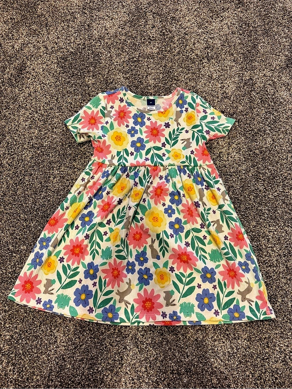 Old Navy Printed Short-Sleeve Ribbed Dress for Toddler Girls Floral Dress